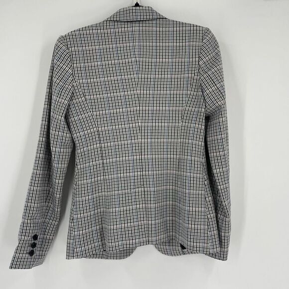 A New Day Womens Plaid One‎ Button Long Sleeve Lined Blazer Jacket Gray Size 2 - Picture 8 of 12